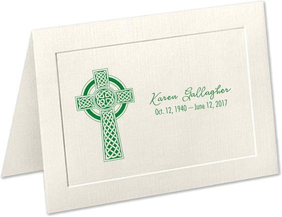 personalized sympathy acknowledgement cards celtic cross etsy funeral thank you cards personalized