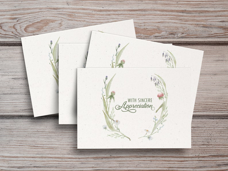 Funeral Thank You Cards, Personalized Sympathy Acknowledgement Cards, Bereavement Cards, Floral Funeral Cards, Personalized Funeral Cards image 3