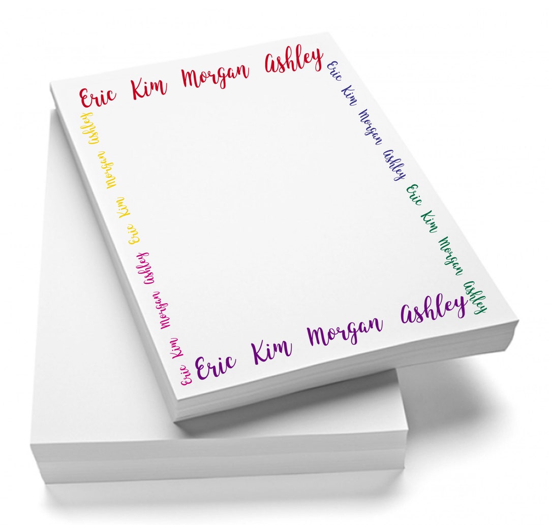 Personalized Note Pads, Glued Note Pads, Family Note Pads, Note Pads