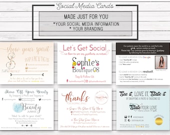 Social Media Cards, Etsy Review Cards, Etsy Thank You Notes, Snap a Pic, Custom Packaging, Feedback Cards, Marketing Postcard, Promo Card