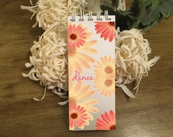 Gerber Daisy Note Pads, Set of 3 Notepads, Personalized Note Pads, Floral Notepads, Pink Daisy Note Pads, Yellow Daisy Notepads