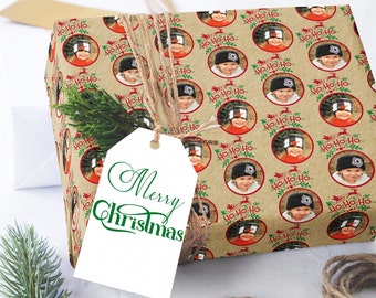 Photo Christmas Wrapping Paper, Photo Wrapping Paper, Kraft Wrapping Paper Sheets, Photo Wrapping Paper, Custom Wrapping Paper, Ho Ho Ho