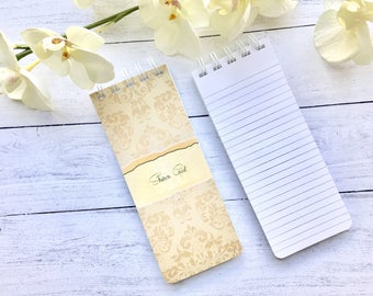 Set of 3 Personalized Note Pads, Damask, Grocery List, Stocking Stuffer, Custom Note Pads, Teacher Gift, Co-Worker Gift, To-do List, Office