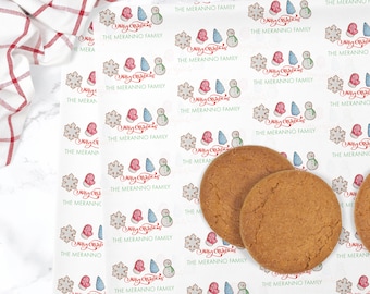 Cookie Box Paper, Personalized Cookie Safe Paper, Custom Food Safe Paper, Christmas Food Safe Paper, Personalized Christmas Cookie Paper