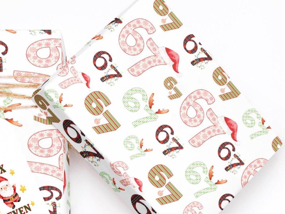 67 Rapping Paper 67 Wrapping Paper, Funny Christmas Gift Wrap, Tween Holiday, Brain Rot ...