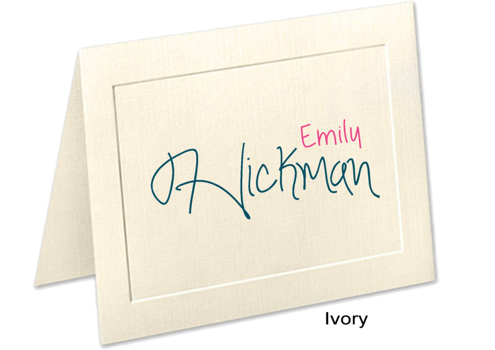 Embossed Panel Personalized Note Cards Linen Finish Etsy
