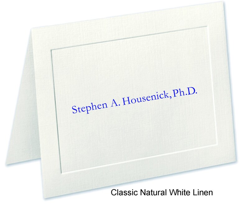 Embossed Panel Personalized Stationery Linen Note Cards | Etsy