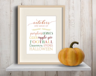 Fall Lovers Print, Fall Colors Print, Octobers Are Made Of Artwork, Fall Colors Print, Fall Decor, Fall Decoration, Fall Lover Decor