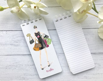 Spiral Notepads, To-Do Lists, Set of 3 Personalized Note Pads, Grocery List, Purse Lover Gift, Personalized Notepads, Purse Notepads