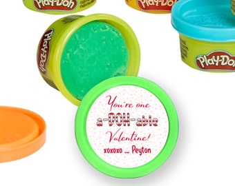 Kids Valentines Play Dough, Personalized Valentines Day Party Favors, Treats for School, Classroom Party, Custom Daycare Valentines