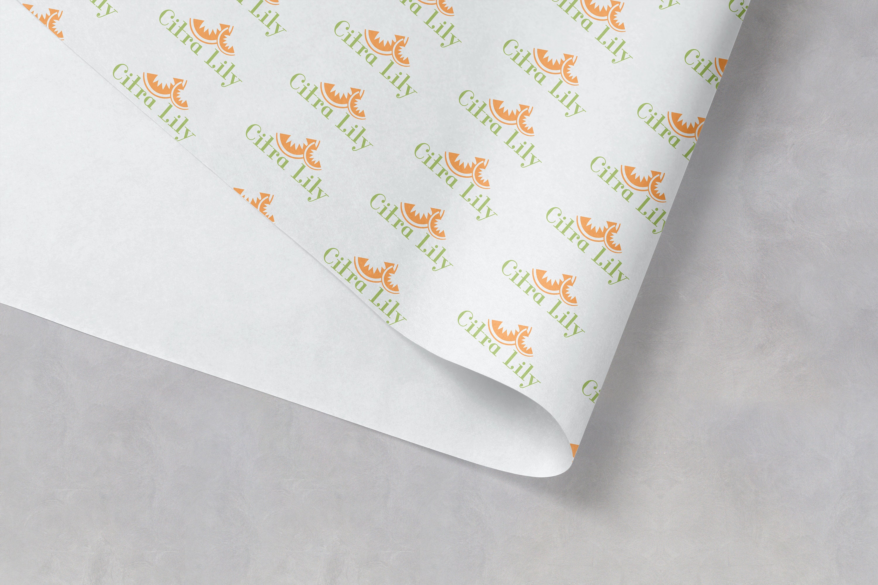 Tissue Paper Template with Logo, 2 Wrapping Papers and Thank You Sticker,  Apothecary Style - Printolife