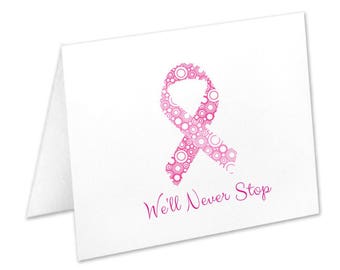 Breast Cancer Note Cards, Breast Cancer Stationery, Pink Breast Cancer Ribbon, Breast Cancer Stationary, Breast Cancer Awareness