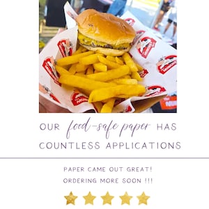 Papier alimentaire personnalisé, Papier de boucherie avec logo, Papier de charcuterie, Papier d'emballage alimentaire, Papier d'emballage alimentaire personnalisé, Camion de rue pour mariage image 6