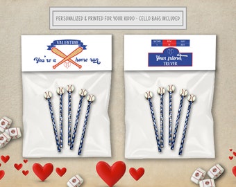 Baseball Valentines Day Cards, Softball Valentines Cards, Personalized Bag Toppers. Valentines Bag Toppers, Baseball Bag Toppers