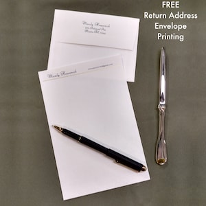 Personalized Letterhead, Gold Foil Stationery Set, Envelope Printing, Loose Leaf Paper, Laid Stationary, Embossed Personalized Stationery