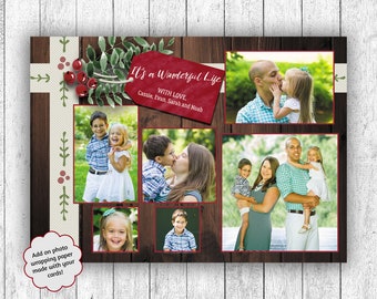 Photo Christmas Cards, Printed Christmas Cards, Multiple Photo Card, It's A Wonderful Life, Photo Wrapping Paper, Holly Christmas Cards
