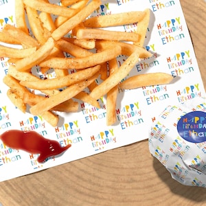 Personalized Birthday Food Safe Paper, Custom Logo Deli Paper, Food Wrapping Paper, Food Truck Paper, Food Tray Liner, Food Packaging Sheets