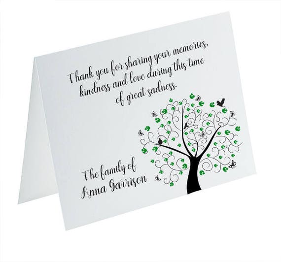 funeral thank you cards sympathy acknowledgement cards etsy funeral thank you cards personalized
