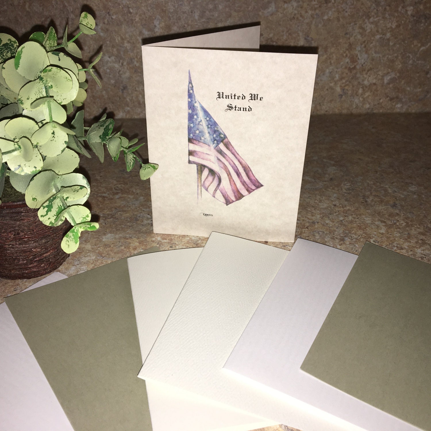 Painted Stars & Stripes Military Appreciation Card