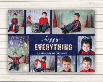 Photo Christmas Cards, Printed Photo Cards, Multiple Photo Christmas Cards, Holiday Photo Cards, Photo Wrapping Paper, Happy Everything