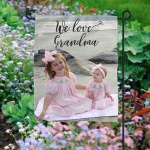 Photo Gift for Grandma, Photo Garden Flag, Nana Photo Gift, Personalized Flag, Grandmother Photo Gift, Mother's Day Photo Gift, image 1