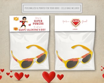 Super hero Valentines Day Cards, Personalized Valentines Day Bag Toppers,  Printed Valentines, Valentines Cards, Kids Superhero Valentines