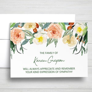 Funeral Thank You Cards, Sympathy Acknowledgement Cards, Bereavement Cards, Sympathy Thank Yous, Funeral Cards, Floral Sympathy Cards