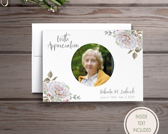 Funeral Notes, Funeral Thank You Cards, Sympathy Acknowledgement Cards, Personalized Funeral Cards, Bereavement Cards, Custom Funeral Cards