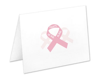 Breast Cancer Note Cards, Breast Cancer Stationery, Pink Breast Cancer Ribbon, Breast Cancer Stationary, Cancer Awareness, Christmas Gift