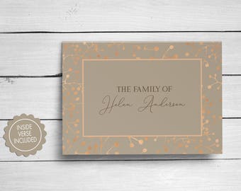 Bereavement Cards, Sympathy Acknowledgement Cards, Funeral Thank You Cards, Rose Gold Funeral Cards, Personalized Funeral Note Cards