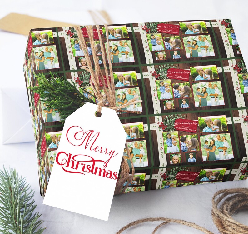 Photo Christmas Cards, Printed Christmas Cards, Blackboard Christmas Cards, Holly Christmas Card, Chalkboard Christmas Cards, Photo Wrapping image 6