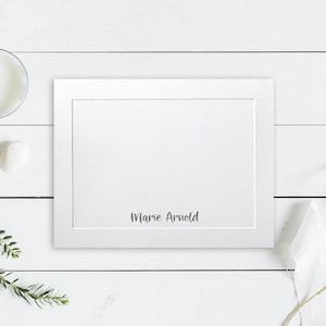 Embossed Panel Personalized Flat Note Cards, Personalized Stationery, Premium Paper, Thank You Cards, Personalized Notecards, Stationary Set