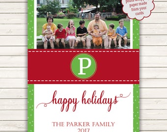 Photo Christmas Cards, Printed Holiday Cards, Family Monogram Christmas Card, Photo Wrapping Paper, Printed Christmas Cards, Holiday Photo