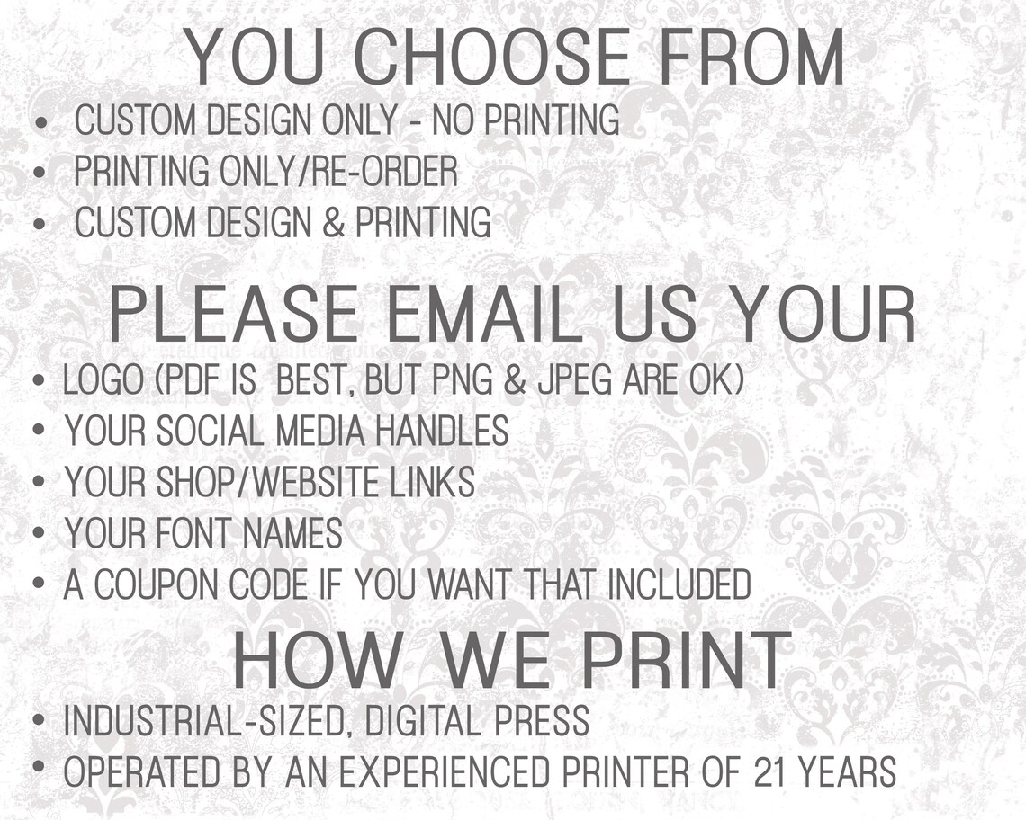 Social Media Cards Etsy Review Cards Etsy Thank You Notes Etsy