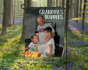 Personalized Father's Day Gift, Photo Flag, Grandpa Photo Gift, Personalized Flag, Poppy Photo Gift, Father's Day Photo Gift, Best Bud Gift