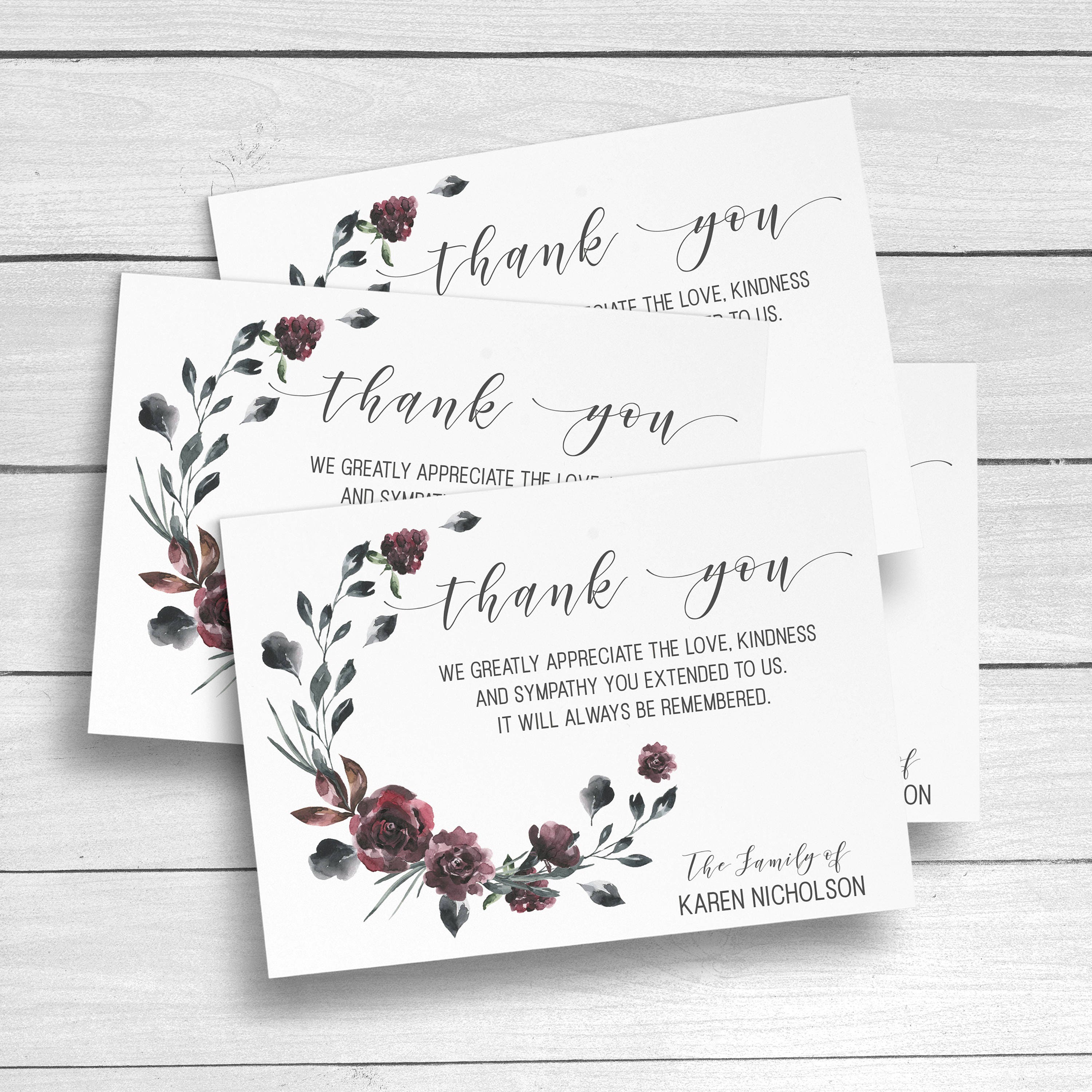 thank you sympathy cards free printable free printable - thank you ...