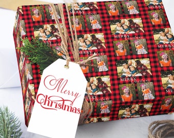 Photo Wrapping Paper, Custom Wrapping Paper, Photo Christmas Wrapping Paper, Buffalo Plaid Wrapping Paper, Photo Holiday Gift Wrap