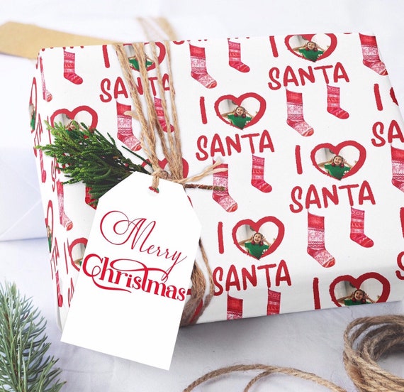 Personalized Name Wrapping Paper From Santa, Santa Claus Gift Wrap