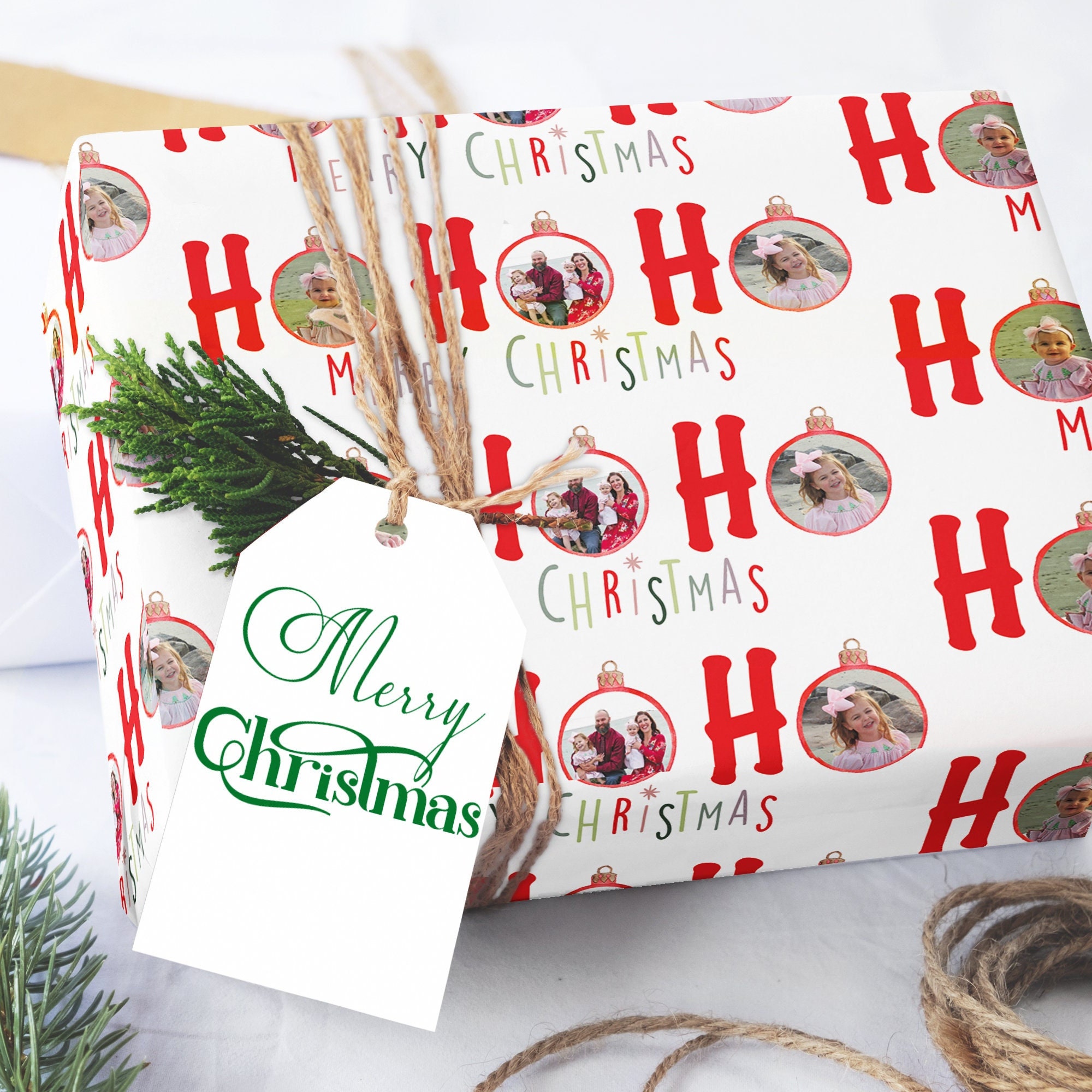  Customized Face Gift Wrapping Paper, Merry Christmas