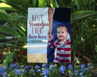 Personalized Father's Day Gift, Photo Flag, Grandpa Photo Gift, Personalized Flag, Poppy Photo Gift, Father's Day Photo Gift, Grandfather