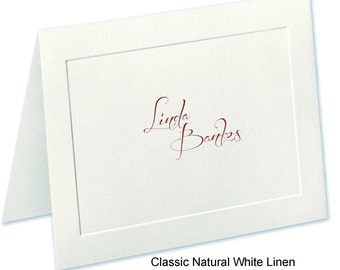 Embossed Panel, Linen Finished Personalized Note Cards & Stationery Set | The Enchanted Envelope