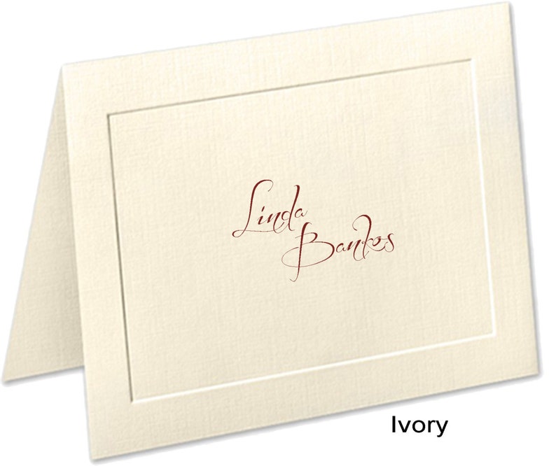 Linen Finished Personalized Note Cards /& Stationery Set Embossed Panel The Enchanted Envelope