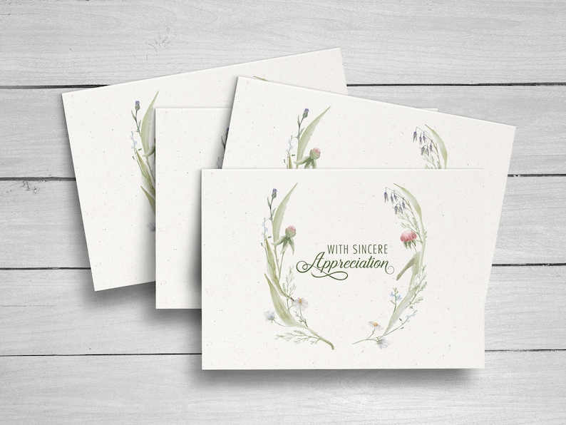 Funeral Thank You Cards, Personalized Sympathy Acknowledgement Cards, Bereavement Cards, Floral Funeral Cards, Personalized Funeral Cards image 6