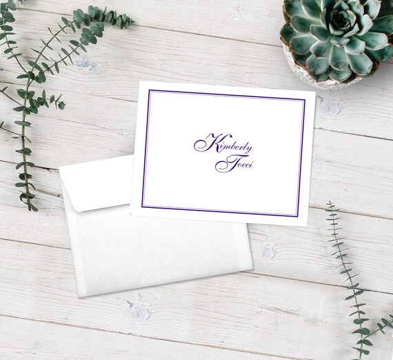 Personalized Note Cards Stationery Set Border Note Cards Etsy