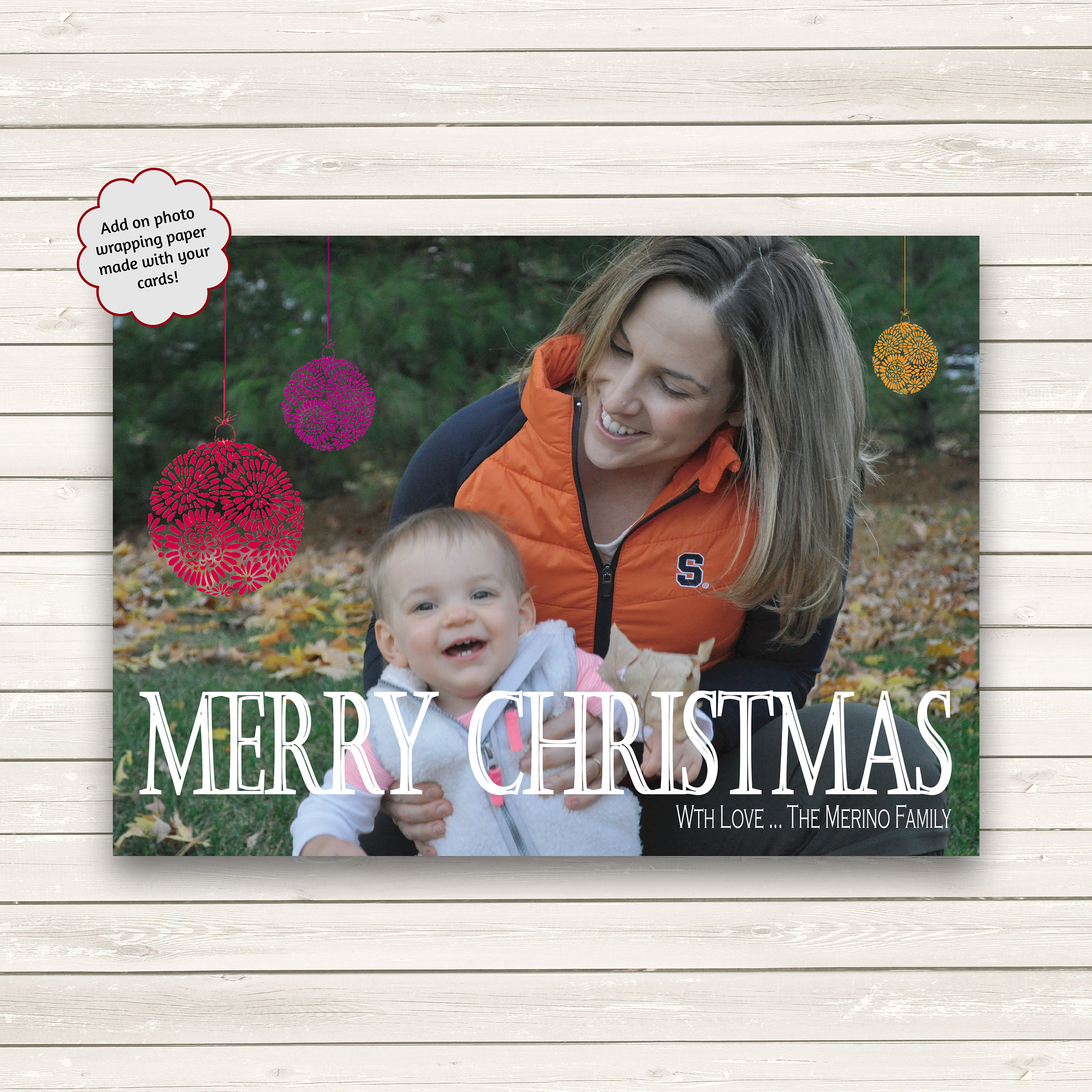 Printed Photo Christmas Cards, Single Photo Christmas Cards, Holiday