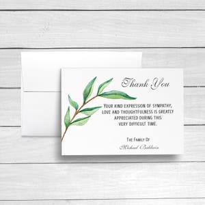 Funeral Thank You Cards, Sympathy Acknowledgement Cards, Bereavement Cards, Sympathy Thank Yous, Funeral Cards, Personalized Funeral Cards