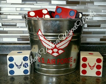 US Air Force Yard Yahtzee Yard Farkle  Yardzee lawn games dice Yahtzee yard game Outdoor games lawn dice Yard yahtzee air Force