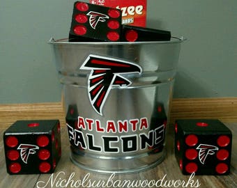 Atlanta Falcons Yard Yahtzee Yard Farkle  Yardzee lawn games dice Yahtzee yard game Outdoor games lawn dice Yard yahtzee Giant dice