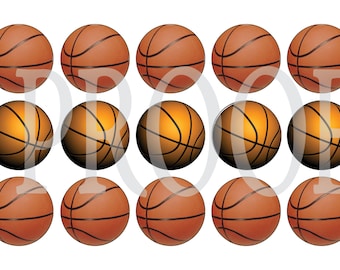 Hoja de imagen de la tapa de la botella digital - Baloncesto - Collage digital de 1 pulgada - Descarga instantánea