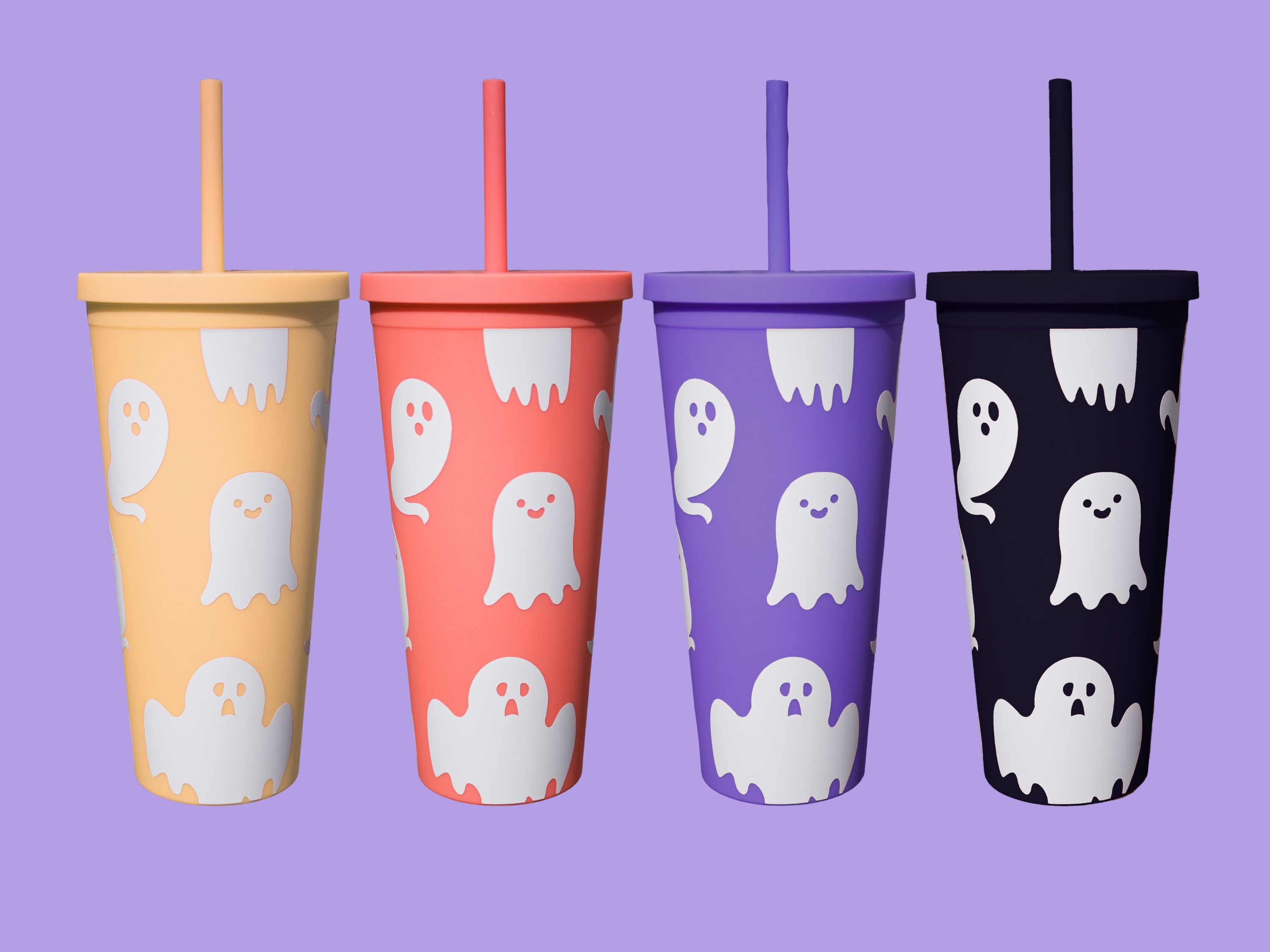 Halloween Tumbler Halloween Gifts for Women, ghost cups gothic Tumblers  with Lids and Straw, witch tumbler Iced Coffee Travel Halloween Cup Unique